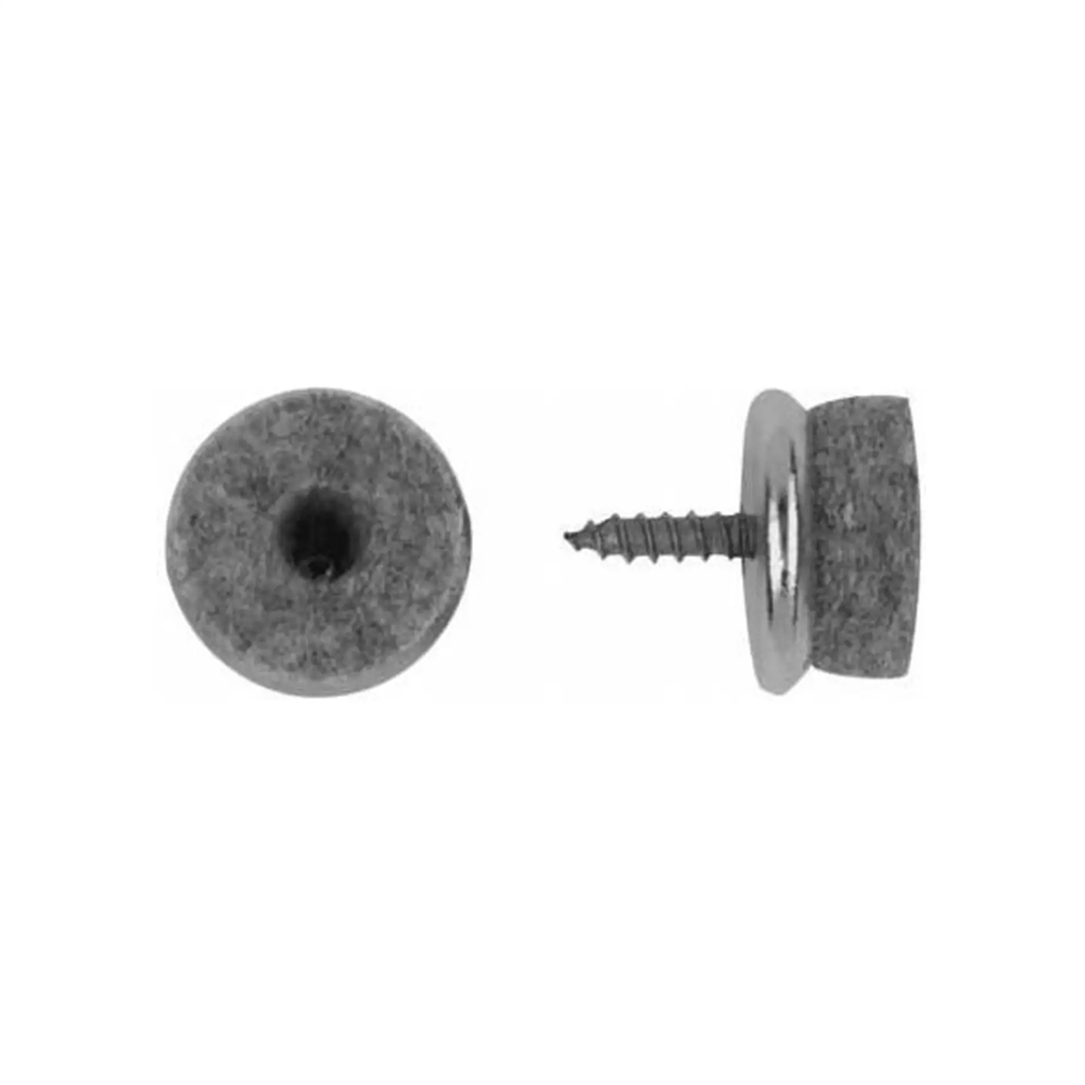 Bild von bestaPAC Schraubgleiter mit Filz, rund, silber, 20mm