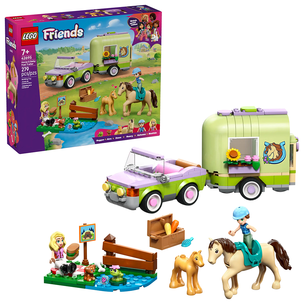 Bild von Lego Friends 42695 Pferd und Fohlen mit Pferdeanhänger