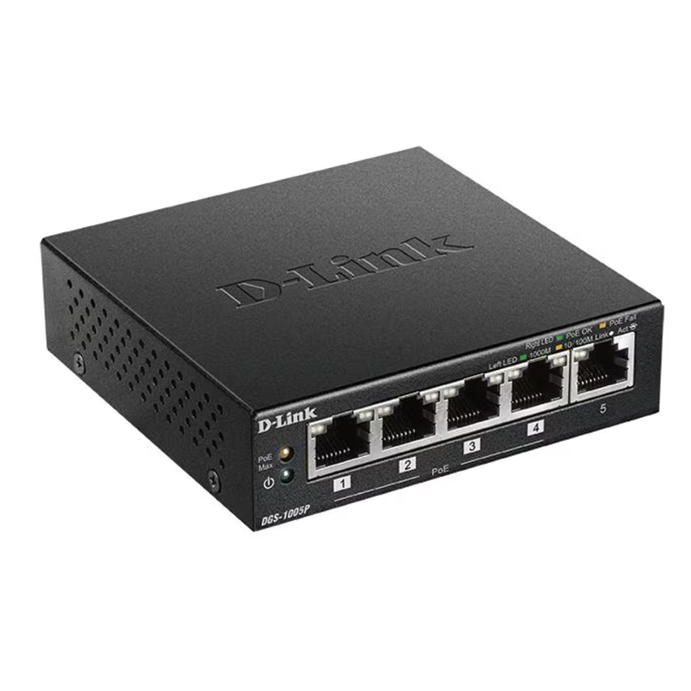 Bild von D-Link DGS-1005P/E 5-Port PoE+ Switch 60W