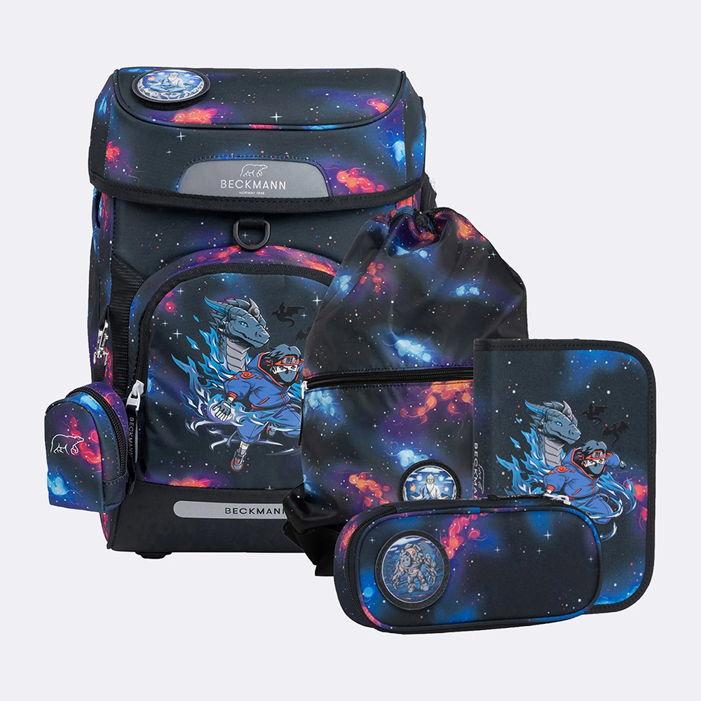Bild von Beckmann Schulrucksack Plus Air Ninja Elements Set 6-teilig