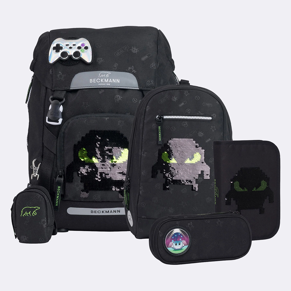 Picture of Beckmann Schulrucksack Classic Pixel Set 6-teilig