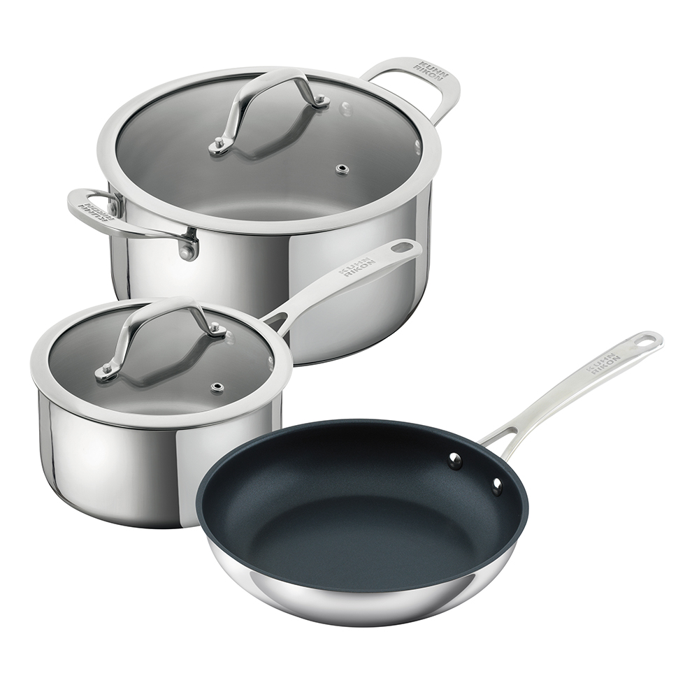 Bild von Kuhn Rikon ALLROUND Set · Stielkasserolle 1.5 L + Kochtopf 3.1 L + Bratpfanne Ø 24 cm