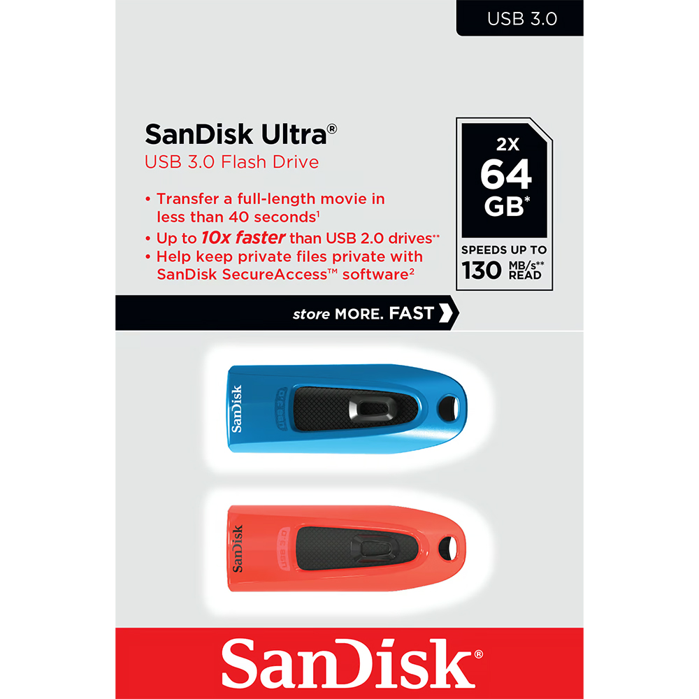Picture of Sandisk Ultra USB 3.0 130MB/s 64GB Duo