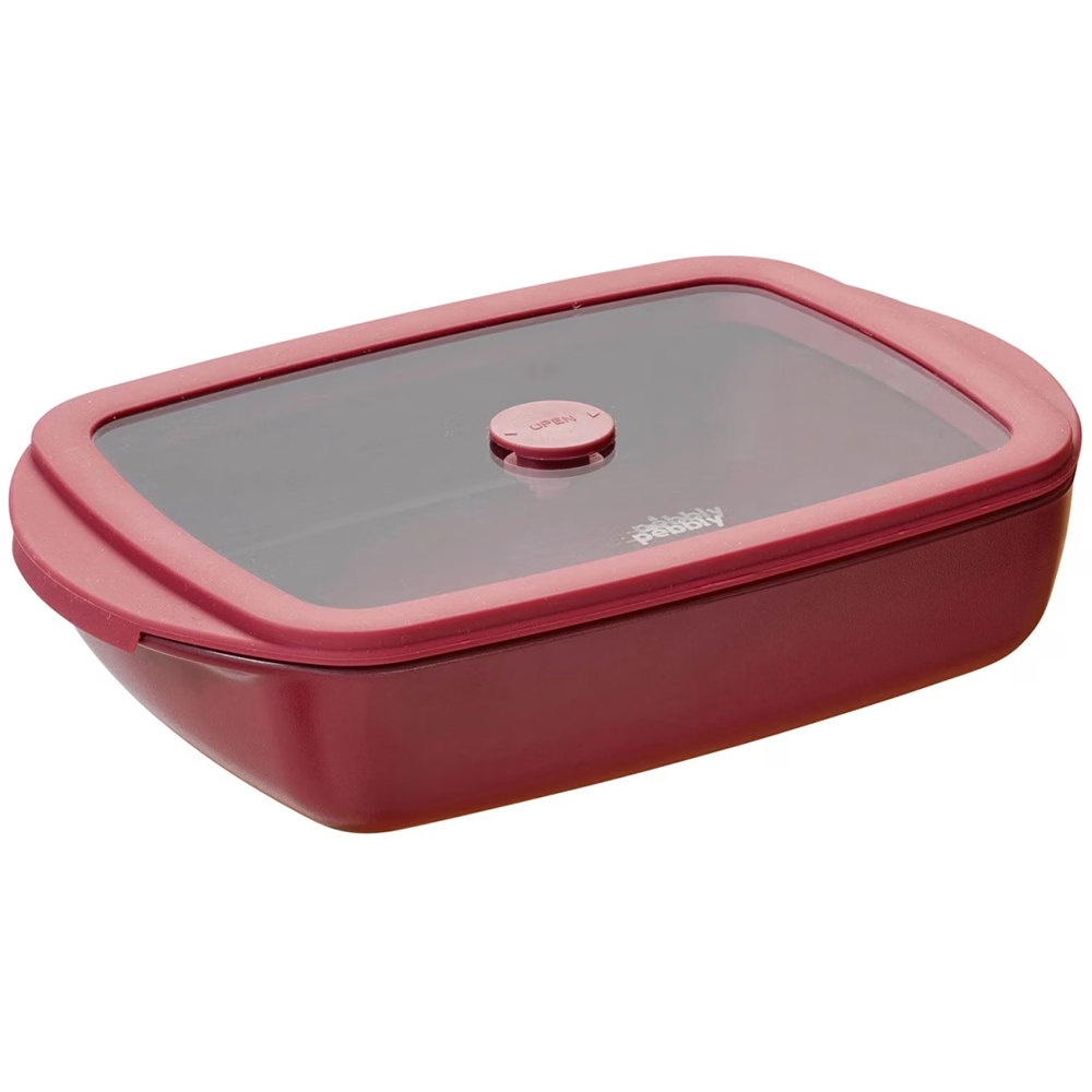 Bild von Pebbly Auflaufform mit Deckel 0,8 Liter, rot