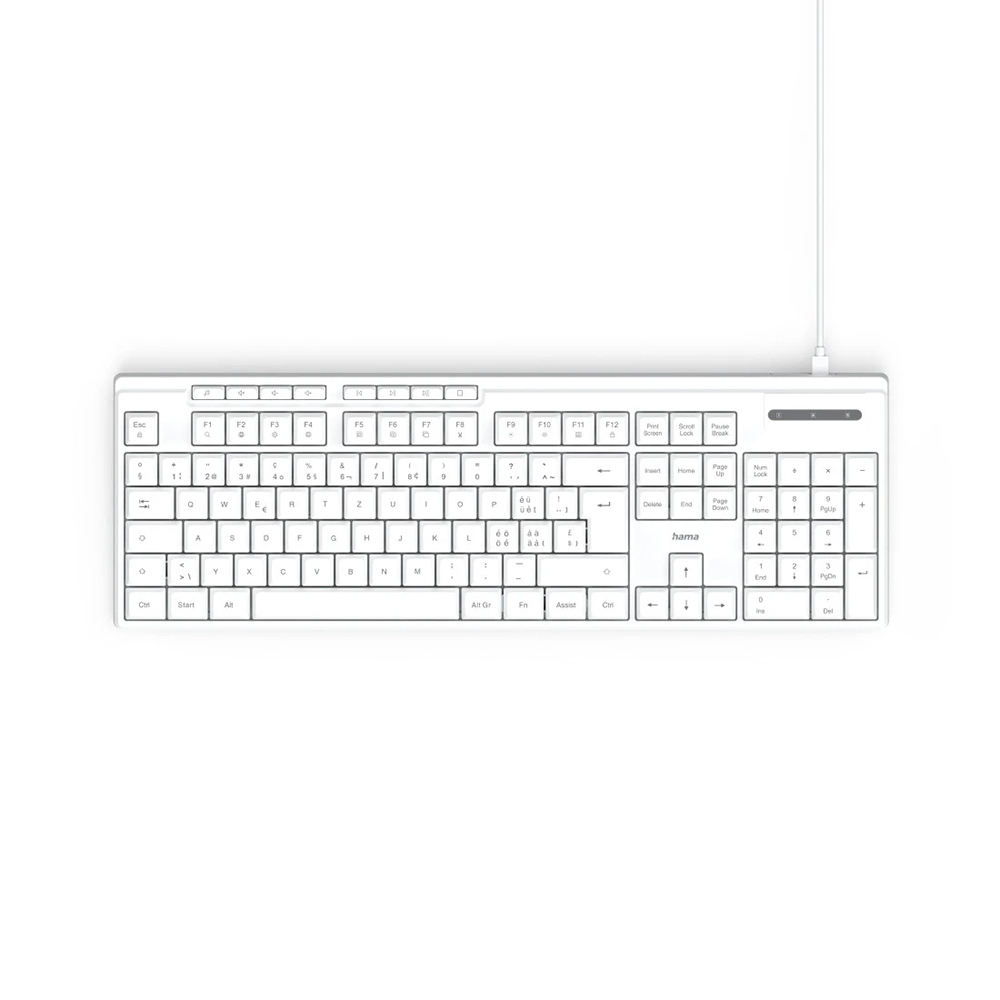 Picture of Hama CK-200 Keyboard, Media Tasten, Weiss, CH