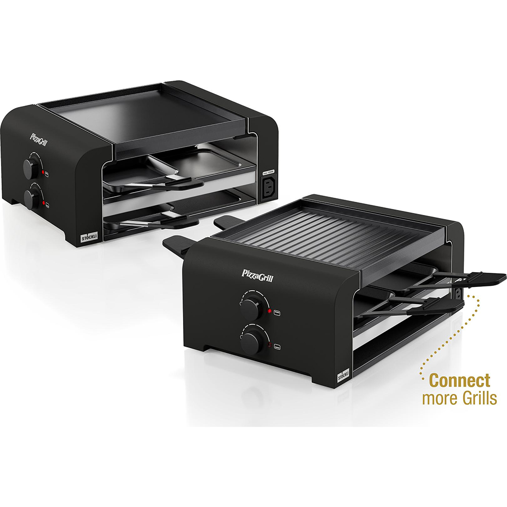 Bild von Stöckli Raclettegrill PizzaGrill 4 Connect Set Black