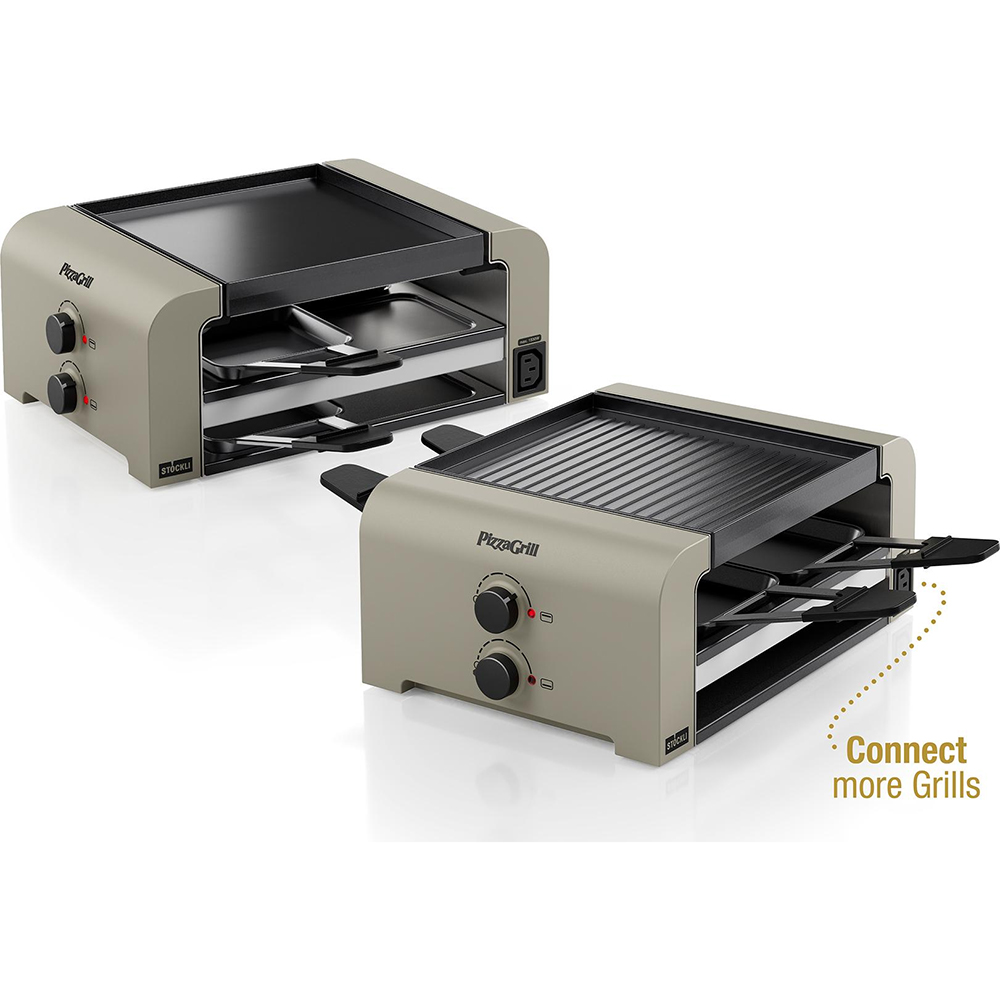 Bild von Stöckli Raclettegrill PizzaGrill 4 Connect Set Ivory Gold